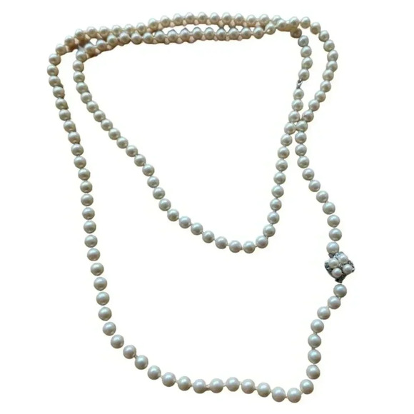 Jewelry - Retro Glam Faux Pearl Rope Length Necklace